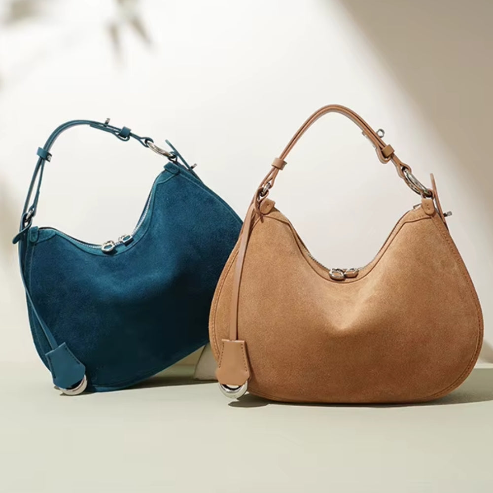 Axelväska i Äkta Mocka – 3-i-1 Hobo Crossbody - Dam | Luna