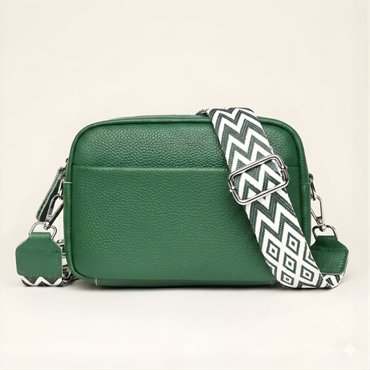 Vera – crossbody & axelväska i äkta läder, bred axelrem | Carryelle