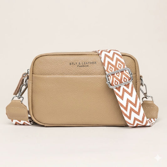 Vera – crossbody & axelväska i äkta läder, bred axelrem | Carryelle