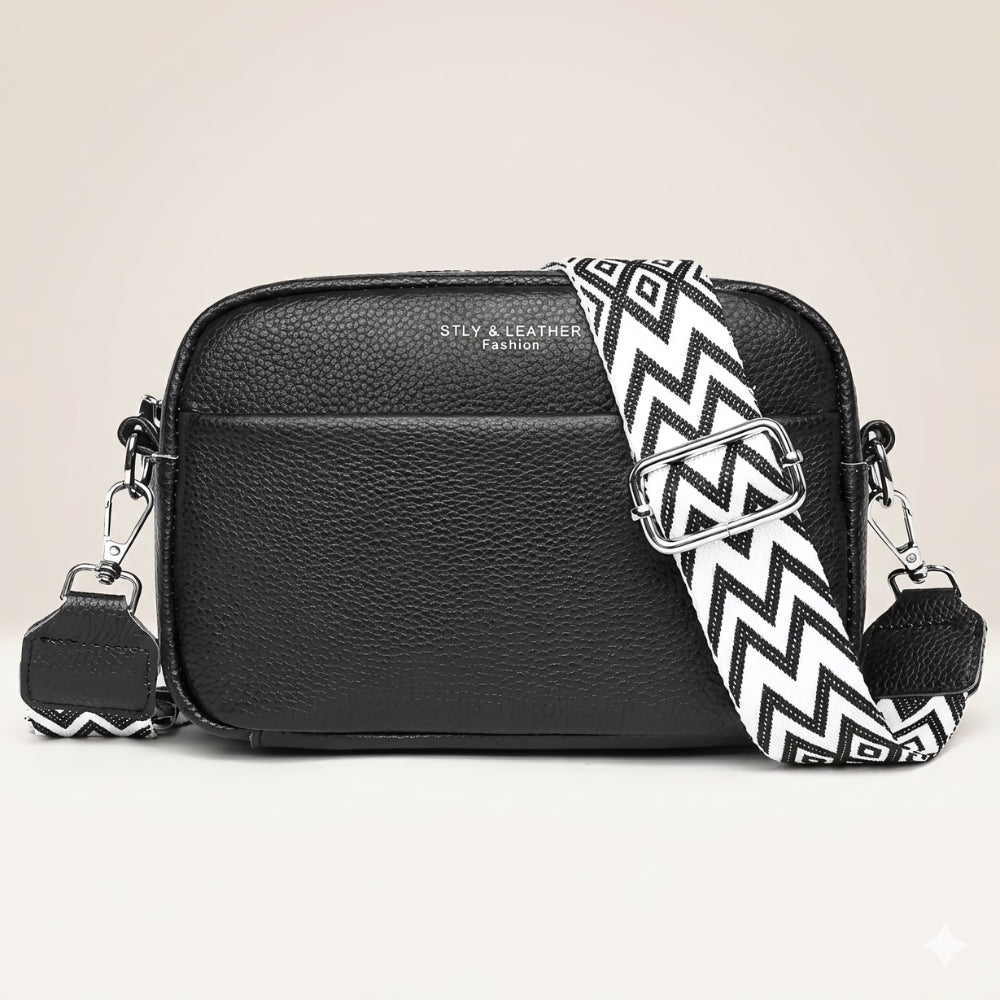 Vera – crossbody & axelväska i äkta läder, bred axelrem | Carryelle