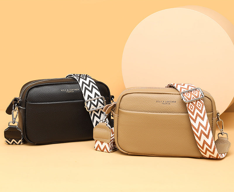 Vera – crossbody & axelväska i äkta läder, bred axelrem | Carryelle