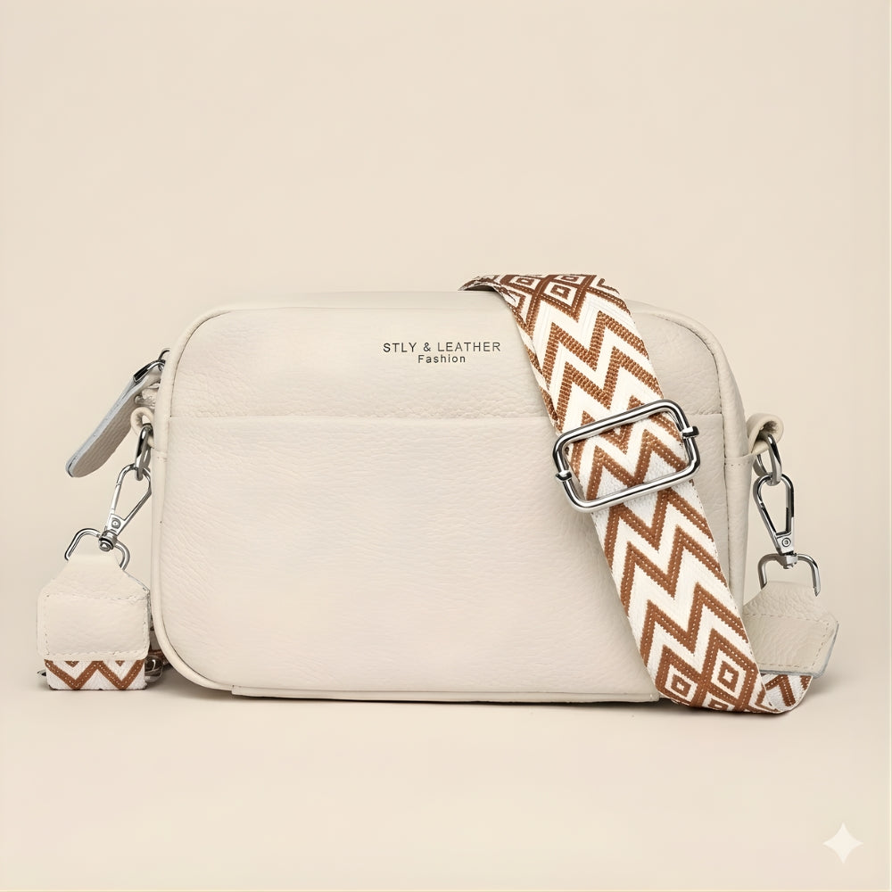 Vera – crossbody & axelväska i äkta läder, bred axelrem | Carryelle