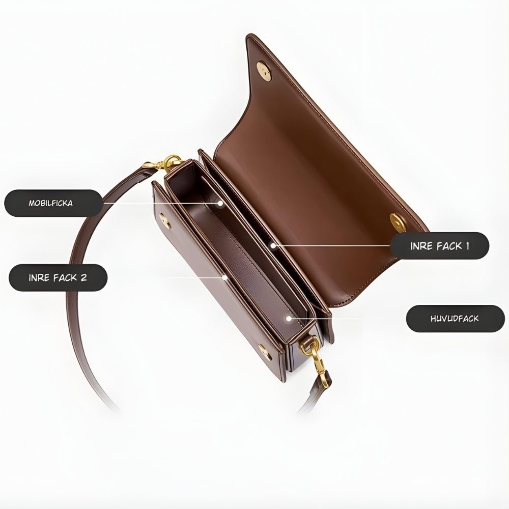 Baguette axelväska i äkta läder – dam | Madrina