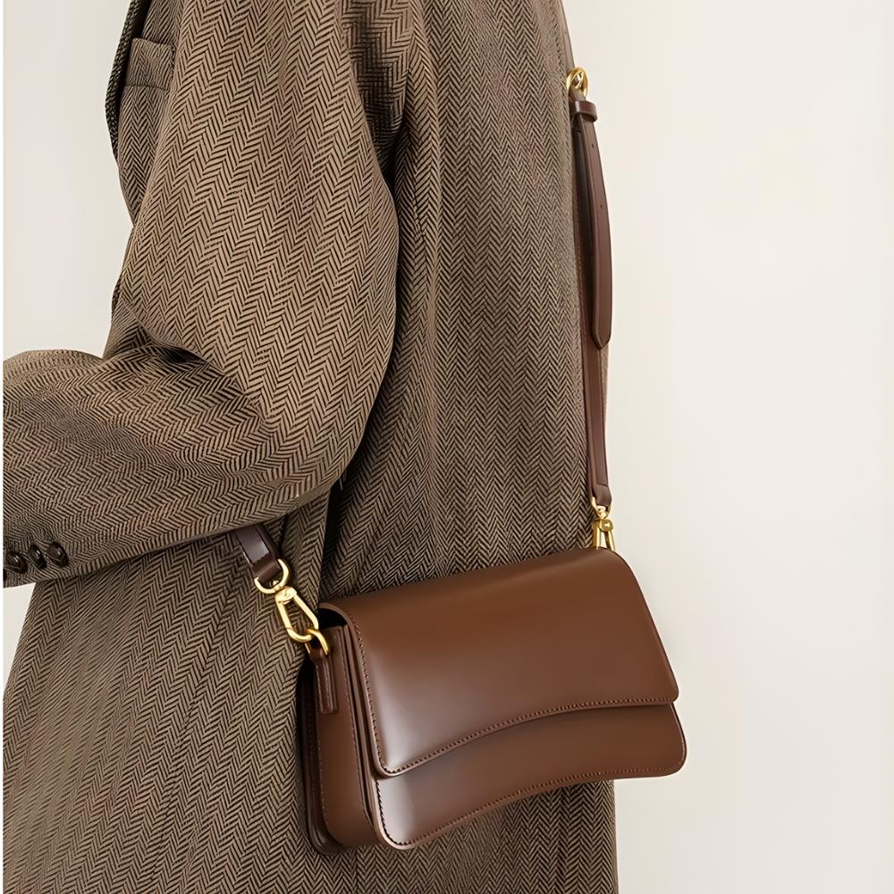 Baguette axelväska i äkta läder – dam | Madrina