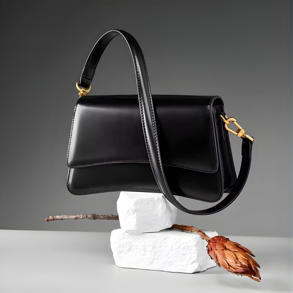 Baguette axelväska i äkta läder – dam | Madrina